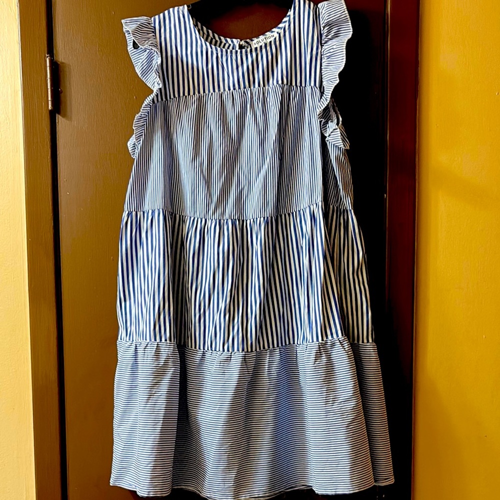 Striped Blue and White Womens Dress